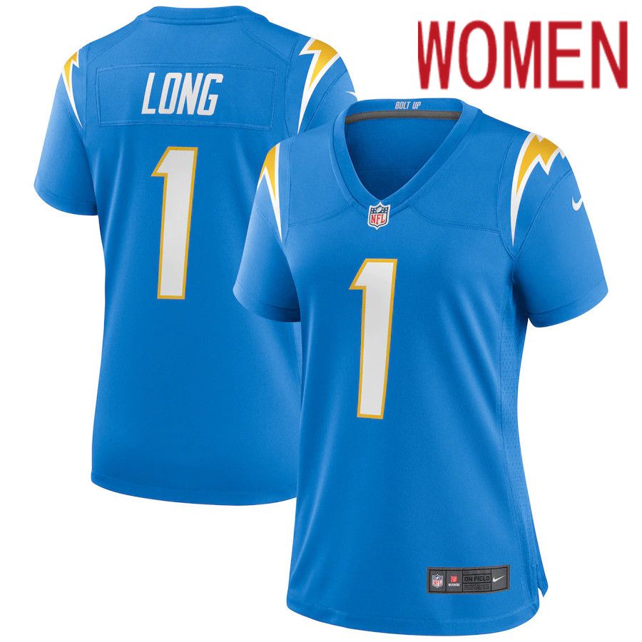 Women Los Angeles Chargers #1 Ty Long Nike Powder Blue Game NFL Jersey->women nfl jersey->Women Jersey